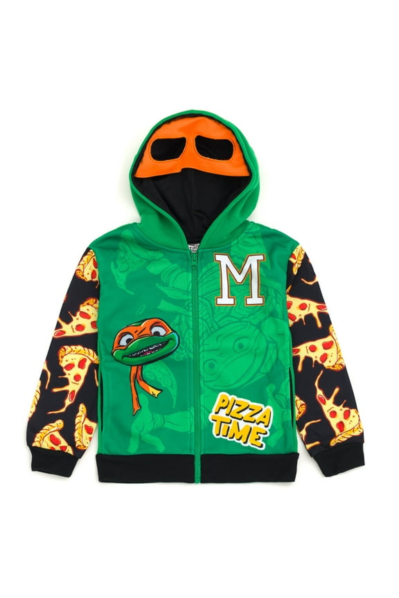 Teenage Mutant Ninja Turtles Michelangelo Fleece Zip Up Cosplay Hoodie Toddler to Big Kid
