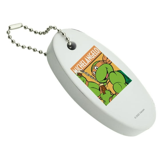 Teenage Mutant Ninja Turtles Michelangelo Floating Keychain Oval Foam Fishing Boat Buoy Key Float
