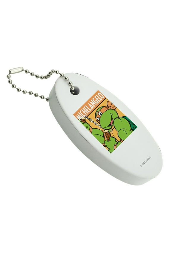 Teenage Mutant Ninja Turtles Michelangelo Floating Keychain Oval Foam Fishing Boat Buoy Key Float