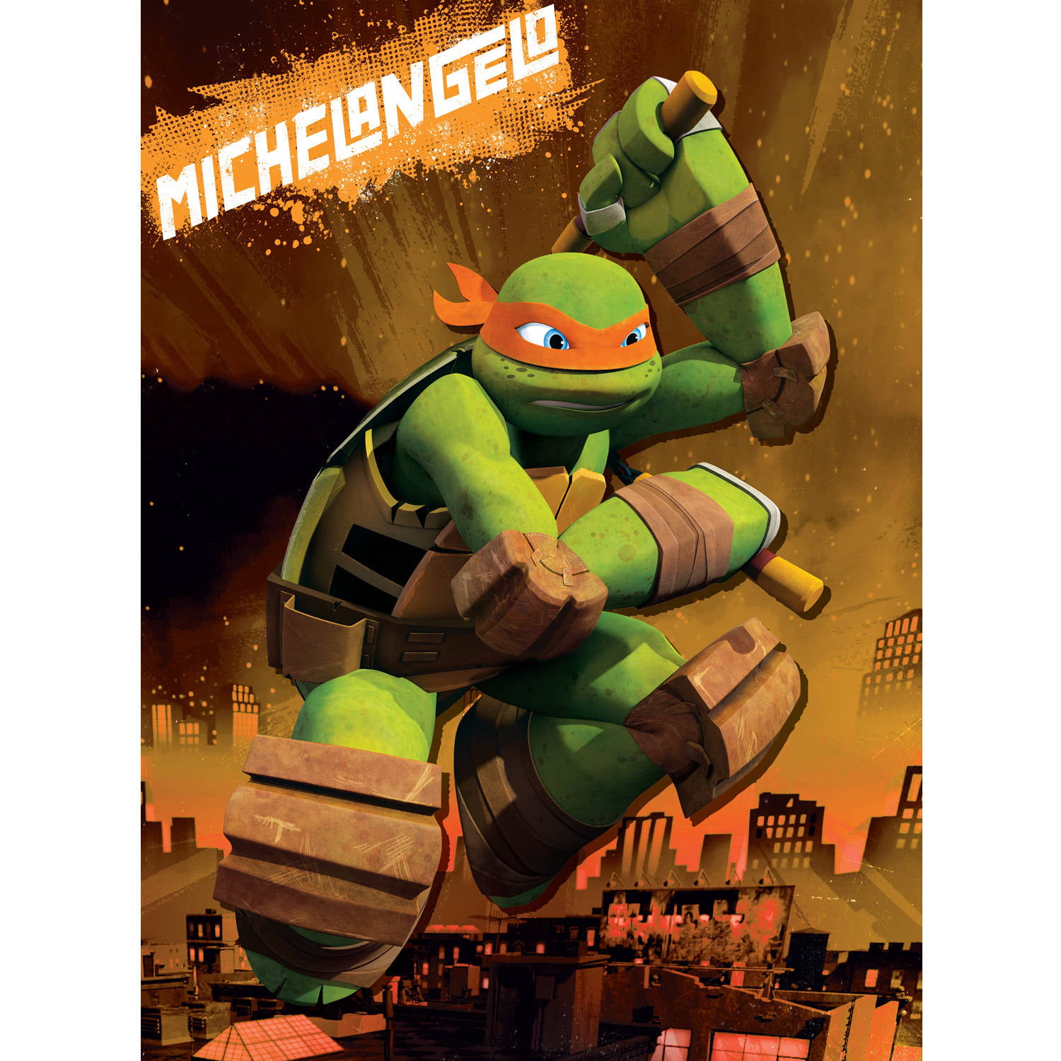 Michelangelo Mutant Turtles Canvas Ninja Teenage Wall Portrait Art
