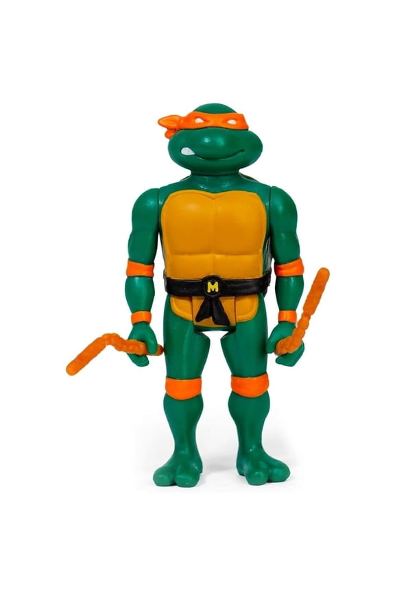 Michelangelo TMMT Teenage Mutant Ninja Turtles ReAction Figure Plastic Retro Design Super7