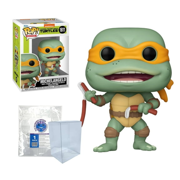 Teenage Mutant Ninja Turtles: Michelangelo Sausage Link Nunchucks #1611 Funko Pop + Plastic Protective Case