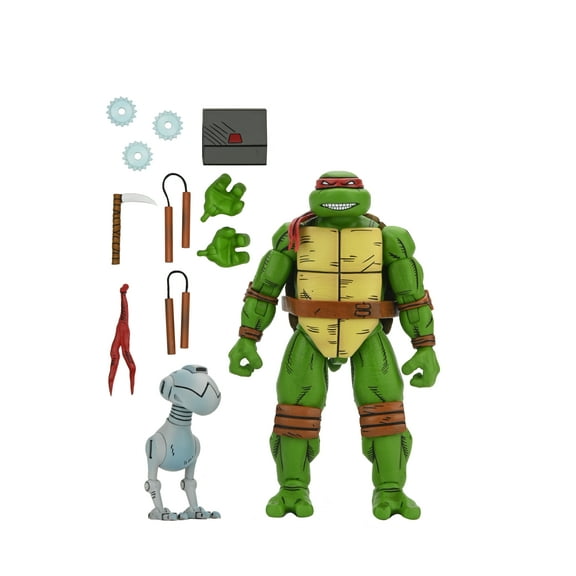 NECA Teenage Mutant Ninja Turtles (Mirage Comics): Michelangelo Action Figure with Interchangeable Hands and Various Weapons (7")
