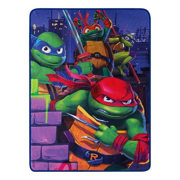 Nickelodeon Teenage Mutant Ninja Turtles Mm Mayhem Rules Micro Raschel Throw Blanket 46x60 Inches