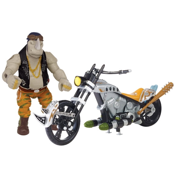 Teenage Mutant Ninja Turtles Movie 2 Out Of The Shadows Rocksteady With Chopper Motorcycle Vehicle With Figure