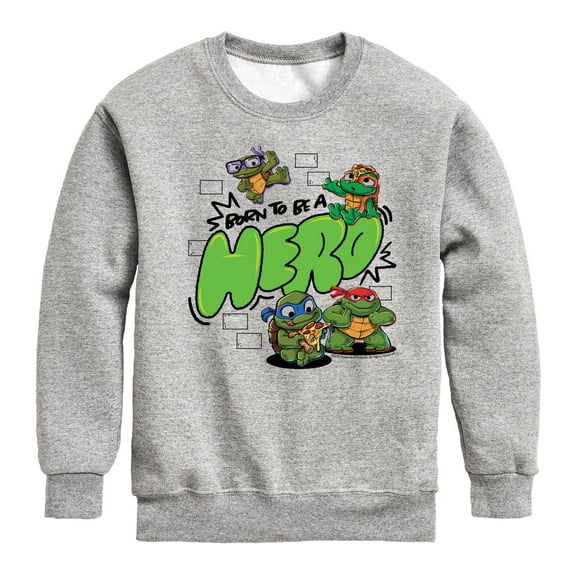 Teenage Mutant Ninja Turtles Mutant Mayhem - Born To Be A Hero - Toddler & Youth Crewneck Fleece Sweatshirt