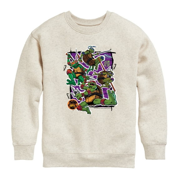 Teenage Mutant Ninja Turtles Mutant Mayhem - Brotherhood Group Graphic - Toddler & Youth Crewneck Fleece Sweatshirt