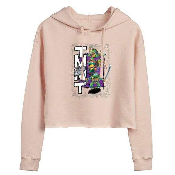 Teenage Mutant Ninja Turtles: Mutant Mayhem - Donatello, Raphael, Leonardo, & Michelangelo - Juniors Cropped Pullover Hoodie