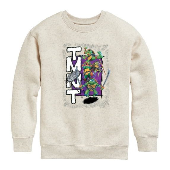 Teenage Mutant Ninja Turtles: Mutant Mayhem - Donatello, Raphael, Leonardo, & Michelangelo - Toddler And Youth Crewneck Fleece Sweatshirt
