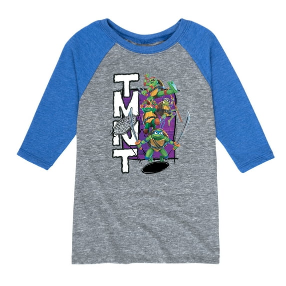Teenage Mutant Ninja Turtles: Mutant Mayhem - Donatello, Raphael, Leonardo, & Michelangelo - Toddler And Youth Raglan Graphic T-Shirt