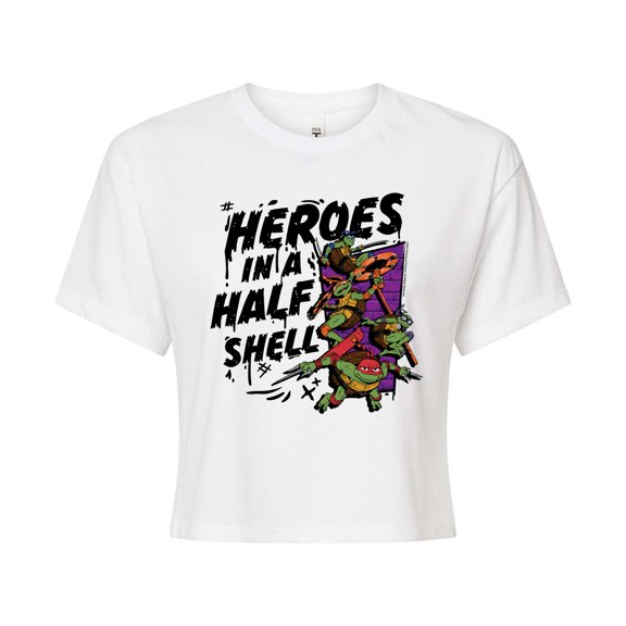 Teenage Mutant Ninja Turtles Mutant Mayhem  - Heroes In A Half Shell  - Juniors Cropped  T-Shirt