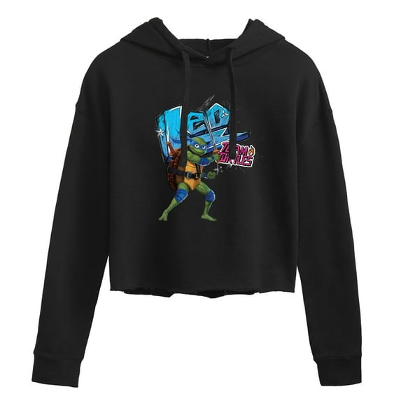 Teenage Mutant Ninja Turtles: Mutant Mayhem - Leonardo AKA Leo - Team Turtles - Juniors Cropped Pullover Hoodie