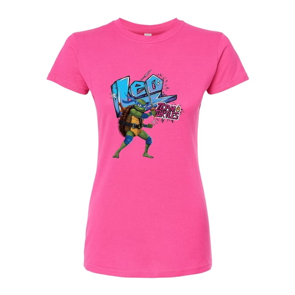 Teenage Mutant Ninja Turtles: Mutant Mayhem - Leonardo AKA Leo - Team Turtles - Juniors Fitted Graphic T-Shirt