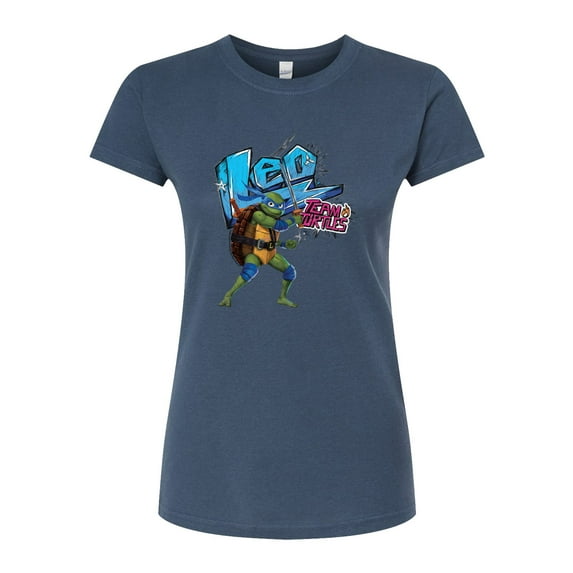 Teenage Mutant Ninja Turtles: Mutant Mayhem - Leonardo AKA Leo - Team Turtles - Juniors Fitted Graphic T-Shirt