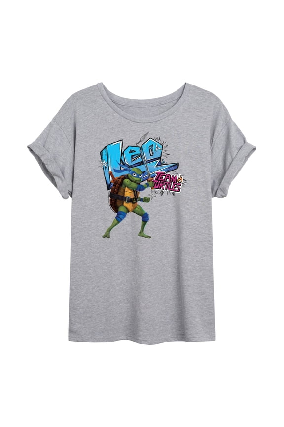 : Mutant Mayhem - Leonardo AKA Leo - Team Turtles - Women's Oversized T-Shirt