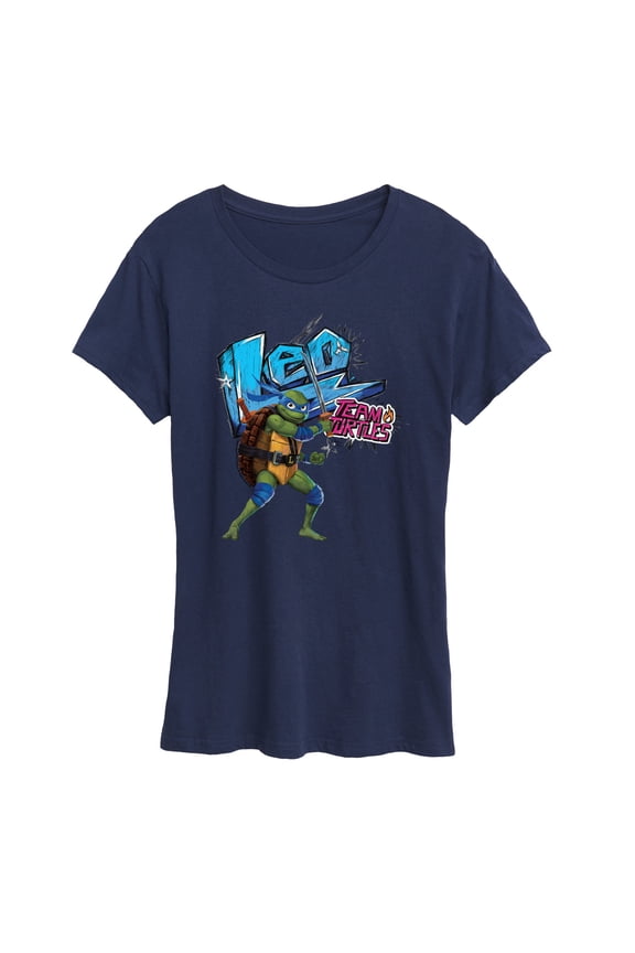 : Mutant Mayhem - Leonardo AKA Leo - Team Turtles - Plus Size - Women's Short Sleeve Graphic T-Shirt