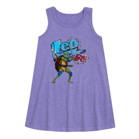 Teenage Mutant Ninja Turtles: Mutant Mayhem - Leonardo AKA Leo - Team Turtles - Toddler And Youth Girls A-Line Dress