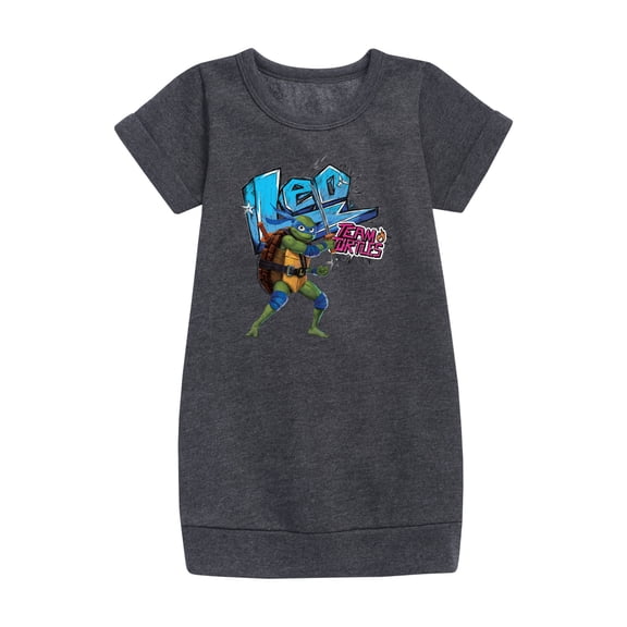 Teenage Mutant Ninja Turtles: Mutant Mayhem - Leonardo AKA Leo - Team Turtles - Toddler And Youth Girls Fleece Dress