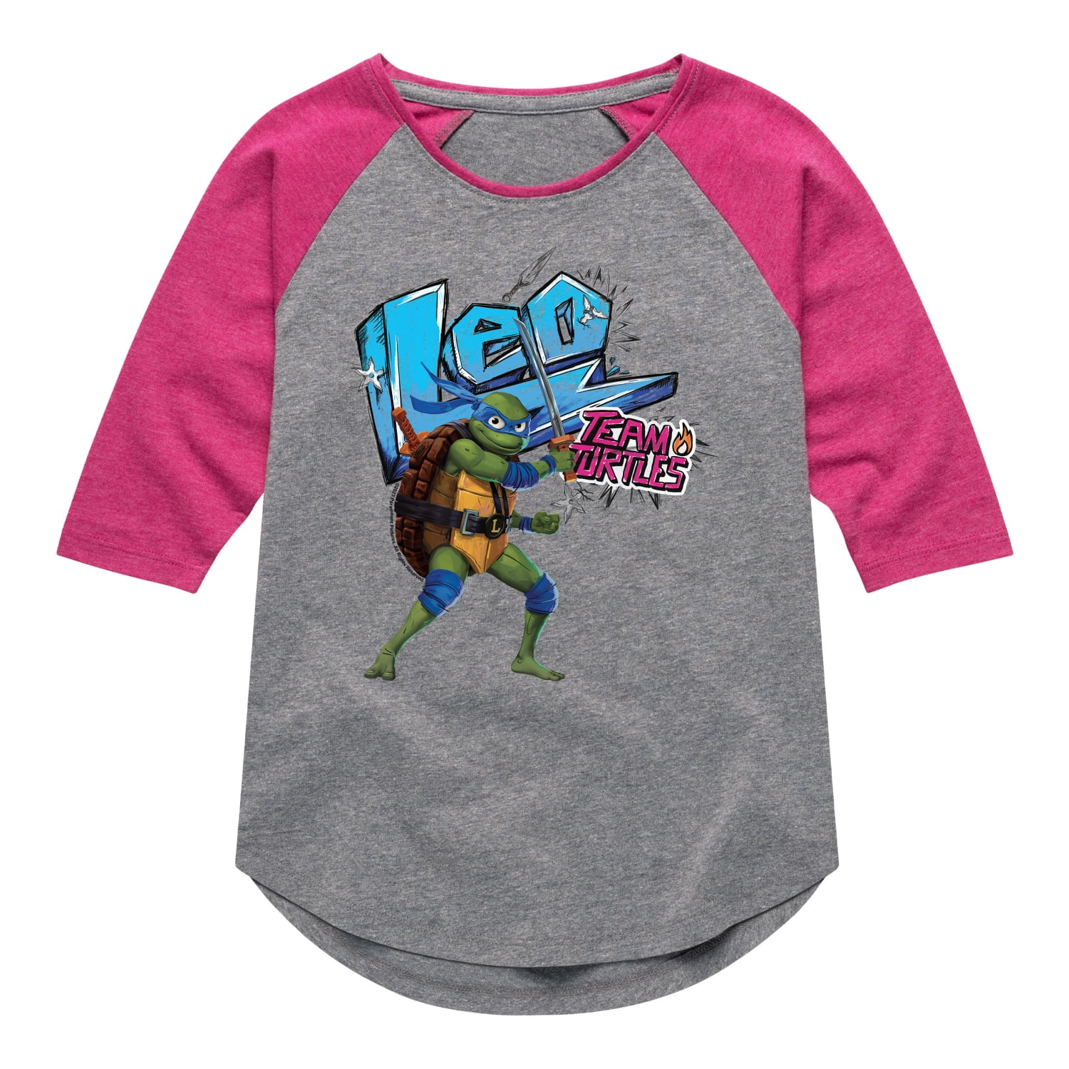 Teenage Mutant Ninja Turtles: Mutant Mayhem - Leonardo AKA Leo - Team Turtles - Women's Short Sleeve Graphic T-Shirt, Size: Small, Red