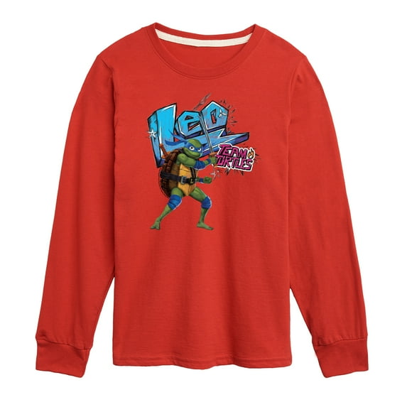 Teenage Mutant Ninja Turtles: Mutant Mayhem - Leonardo AKA Leo - Team Turtles - Toddler And Youth Long Sleeve Graphic T-Shirt