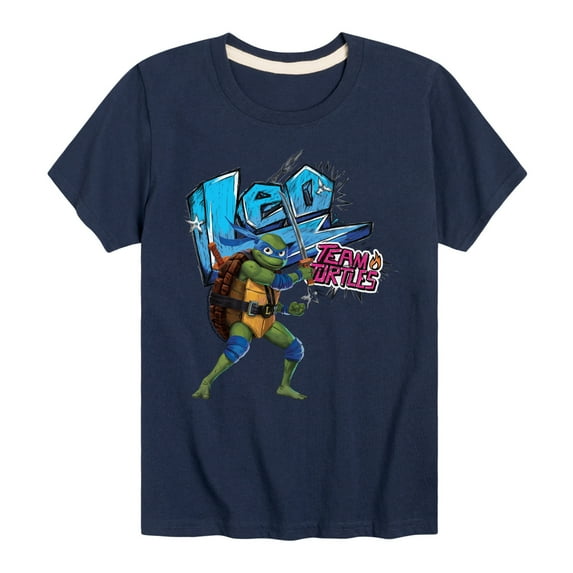 Teenage Mutant Ninja Turtles: Mutant Mayhem - Leonardo AKA Leo - Team Turtles - Toddler And Youth Short Sleeve Graphic T-Shirt