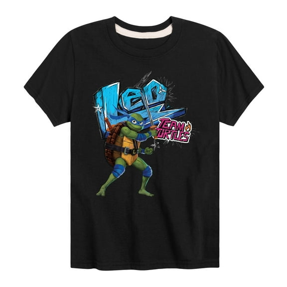 Teenage Mutant Ninja Turtles: Mutant Mayhem - Leonardo AKA Leo - Team Turtles - Toddler And Youth Short Sleeve Graphic T-Shirt