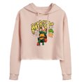 thumbnail image 1 of Teenage Mutant Ninja Turtles: Mutant Mayhem - Michelangelo AKA Mikey - Pizza Rules - Juniors Cropped Pullover Hoodie, 1 of 5