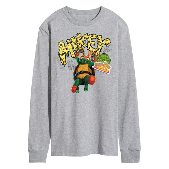Teenage Mutant Ninja Turtles: Mutant Mayhem - Michelangelo AKA Mikey - Pizza Rules - Men's Long Sleeve T-Shirt