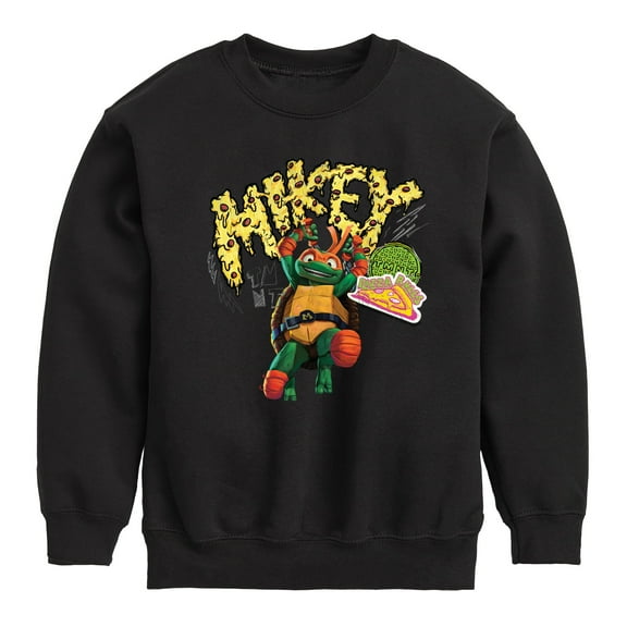 Teenage Mutant Ninja Turtles: Mutant Mayhem - Michelangelo AKA Mikey - Pizza Rules - Toddler And Youth Crewneck Fleece Sweatshirt