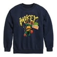 thumbnail image 1 of Teenage Mutant Ninja Turtles: Mutant Mayhem - Michelangelo AKA Mikey - Pizza Rules - Toddler And Youth Crewneck Fleece Sweatshirt, 1 of 5