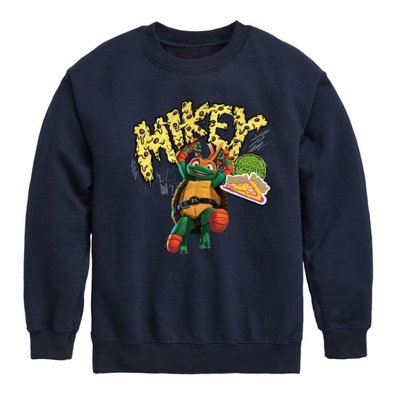 Teenage Mutant Ninja Turtles: Mutant Mayhem - Michelangelo AKA Mikey - Pizza Rules - Toddler And Youth Crewneck Fleece Sweatshirt