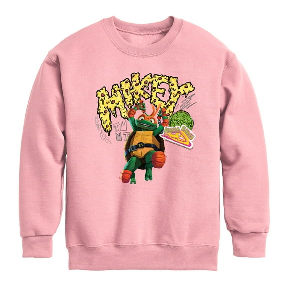 Teenage Mutant Ninja Turtles: Mutant Mayhem - Michelangelo AKA Mikey - Pizza Rules - Toddler And Youth Crewneck Fleece Sweatshirt