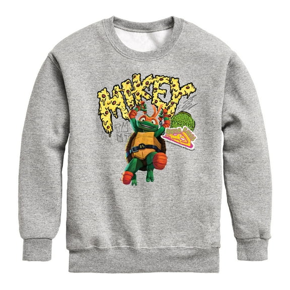 Teenage Mutant Ninja Turtles: Mutant Mayhem - Michelangelo AKA Mikey - Pizza Rules - Toddler And Youth Crewneck Fleece Sweatshirt