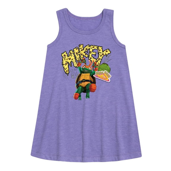 Teenage Mutant Ninja Turtles: Mutant Mayhem - Michelangelo AKA Mikey - Pizza Rules - Toddler And Youth Girls A-Line Dress