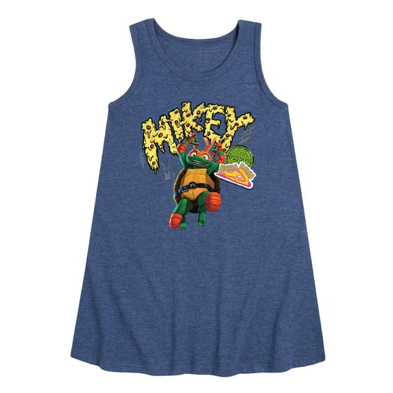 Teenage Mutant Ninja Turtles: Mutant Mayhem - Michelangelo AKA Mikey - Pizza Rules - Toddler And Youth Girls A-Line Dress