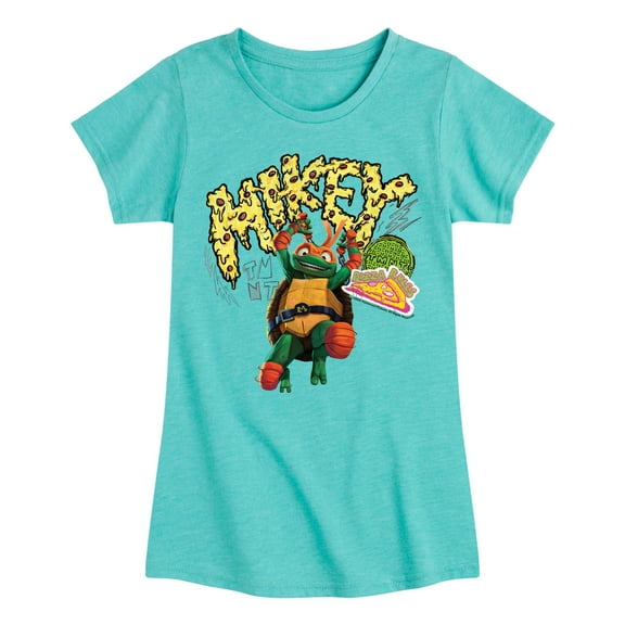 Teenage Mutant Ninja Turtles: Mutant Mayhem - Michelangelo AKA Mikey - Pizza Rules - Toddler And Youth Girls Short Sleeve Graphic T-Shirt
