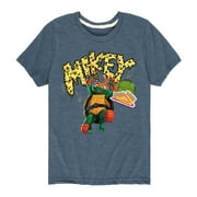 TEENAGE MUTANT NINJA TURTLES : Mutant Mayhem - Michelangelo AKA Mikey - Pizza Rules - Toddler And Youth Short Sleeve Graphic T-Shirt