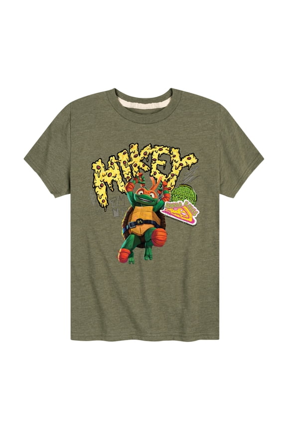 : Mutant Mayhem - Michelangelo AKA Mikey - Pizza Rules - Toddler And Youth Short Sleeve Graphic T-Shirt