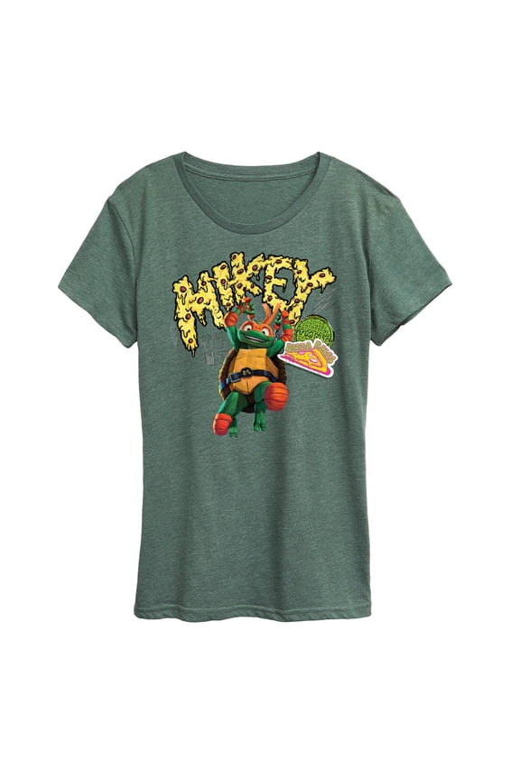 : Mutant Mayhem - Michelangelo AKA Mikey - Pizza Rules - Women's Short Sleeve Graphic T-Shirt