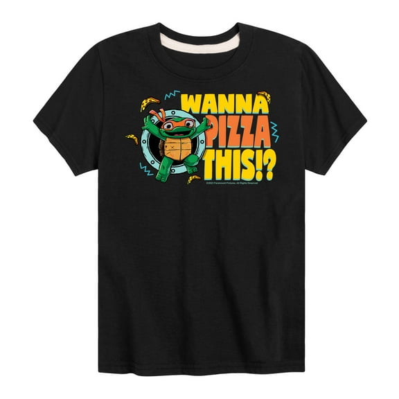 Teenage Mutant Ninja Turtles Mutant Mayhem - Mikey Wanna Piece of This - Toddler & Youth Short Sleeve Graphic T-Shirt