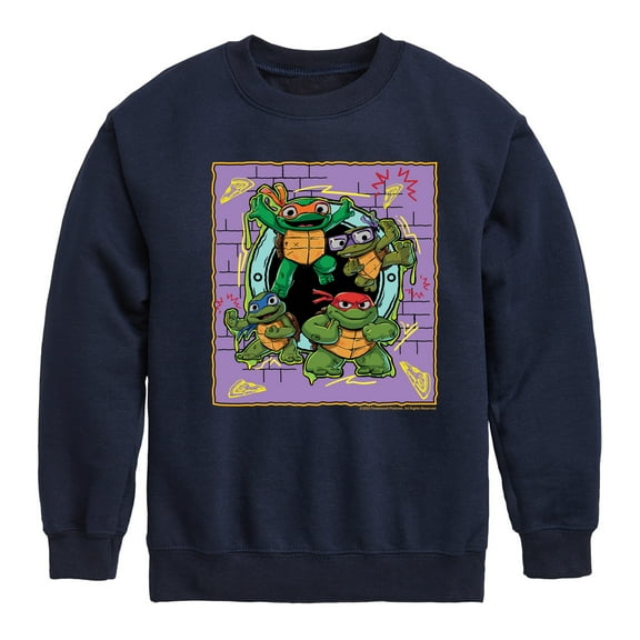 Teenage Mutant Ninja Turtles Mutant Mayhem - Mini Badge - Toddler & Youth Crewneck Fleece Sweatshirt