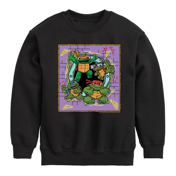 Teenage Mutant Ninja Turtles Mutant Mayhem - Mini Badge - Toddler & Youth Crewneck Fleece Sweatshirt