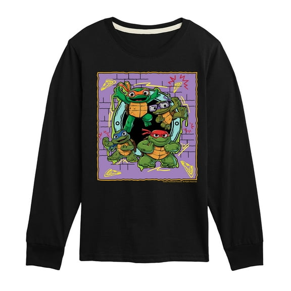 Teenage Mutant Ninja Turtles Mutant Mayhem - Mini Badge - Toddler & Youth Long Sleeve Graphic T-Shirt