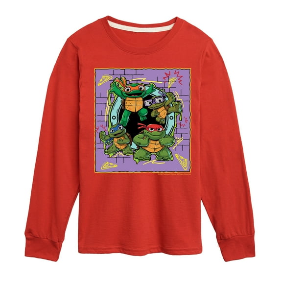 Teenage Mutant Ninja Turtles Mutant Mayhem - Mini Badge - Toddler & Youth Long Sleeve Graphic T-Shirt
