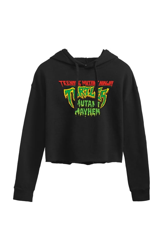 : Mutant Mayhem - Movie Logo - Juniors Cropped Pullover Hoodie