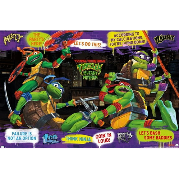 Teenage Mutant Ninja Turtles: Mutant Mayhem - Phrases Wall Poster, 22.375" x 34"