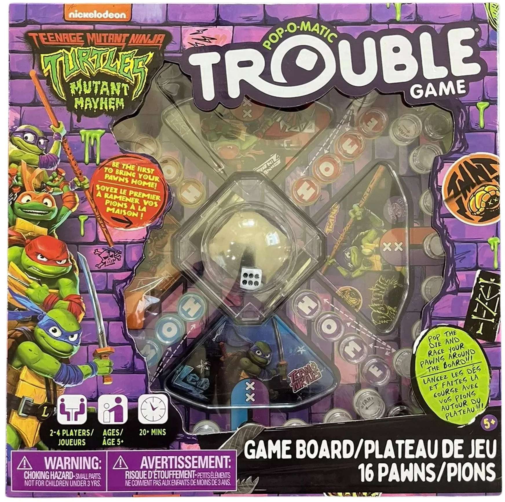 Teenage Mutant Ninja Turtles Mutant Mayhem Pop-O-Matic Trouble Board Game