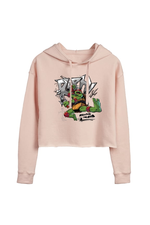 : Mutant Mayhem - Raphael Going In Loud - Juniors Cropped Pullover Hoodie