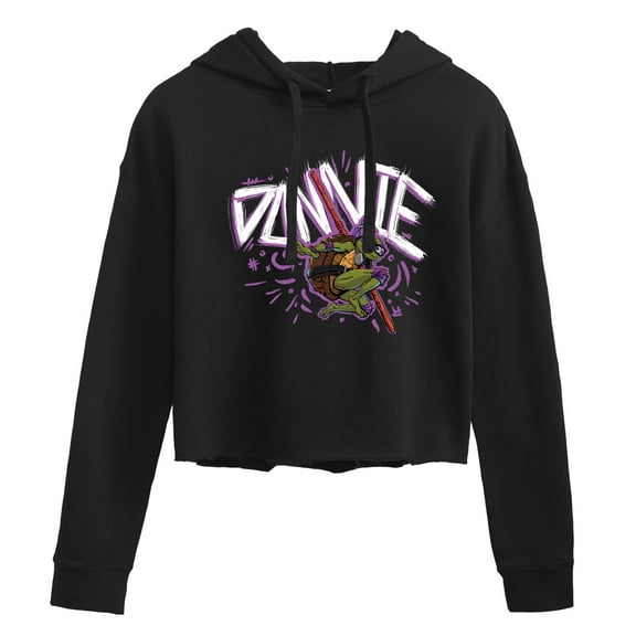 Teenage Mutant Ninja Turtles Mutant Mayhem - Sketch Donnie - Juniors Cropped Pullover Hoodie
