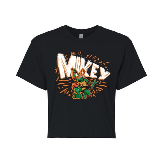 Teenage Mutant Ninja Turtles Mutant Mayhem - Sketch Mikey - Juniors Cropped T-Shirt